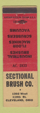 Matchbook Cover - Sectional Brush Cleveland OH floor machines vacuums