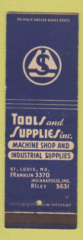 Matchbook Cover - Tools and Supplies Machine Shop Indianapolis IN