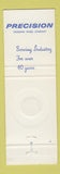 Matchbook Cover - Precision Grinding Wheel Company Philadelphia PA