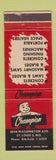 Matchbook Cover - Champion Concrete Saw Blades St Louis MO