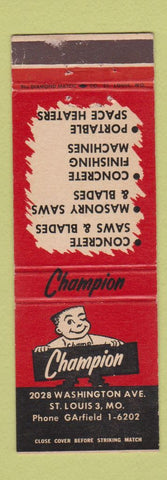 Matchbook Cover - Champion Concrete Saw Blades St Louis MO