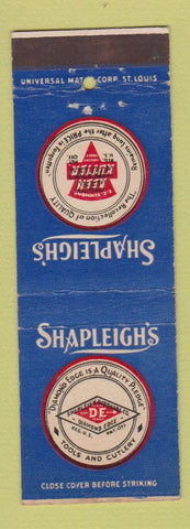 Matchbook Cover - Shapleigh's Tools Cutlery Louisville KY