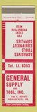 Matchbook Cover - General Supply and Tool Indianapolis IN