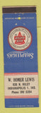 Matchbook Cover - SHapleigh's Tools Cutlery W Homer Lewis Indianapolis IN