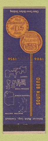Matchbook Cover - South Bend Tools IN 1956 Lathes Drill Presses Milling