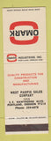 Matchbook Cover Omark Industries Portland OR Construction Manufacturing Products