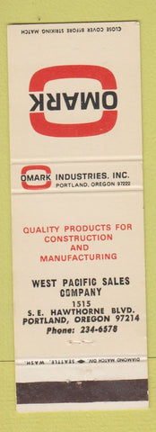 Matchbook Cover Omark Industries Portland OR Construction Manufacturing Products