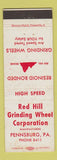 Matchbook Cover - Red Hill Grinding Wheel Corp Pennsburg PA WEAR