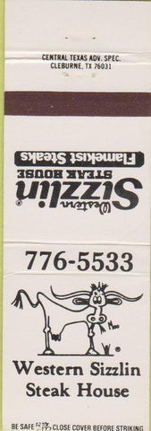 Matchbook Cover - Western Sizzlin Steak House Waco TX