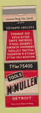 Matchbook Cover - McMullen Tools Detroit MI