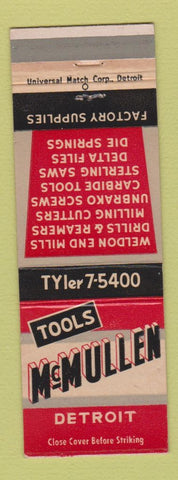Matchbook Cover - McMullen Tools Detroit MI