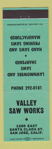 Matchbook Cover - Valley Saw Works San Jose CA