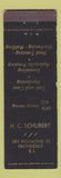 Matchbook Cover - HC Schubert Tool Case Hardening Providence RI