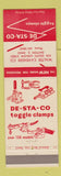 Matchbook Cover - Walter Cavender De Sta Co Toggle Clamps Tools Dayton OH