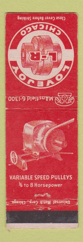 Matchbook Cover - Love Joy Pulleys Chicago IL
