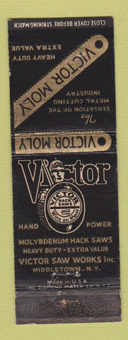 Matchbook Cover - Victory Moly Metal Cutting Tools Middletown NY WORN