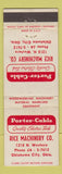 Matchbook Cover - Porter Cable Electric Tools Rice Machinery Oklahoma City OK