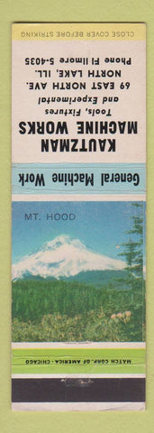 Matchbook Cover - Kautzman Machine Works North Lake IL