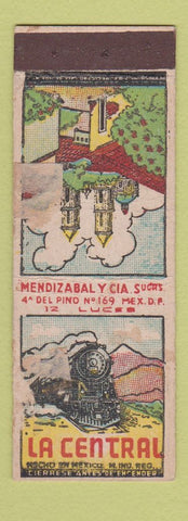 Matchbook Cover - La Central Railroad Mexico WEAR
