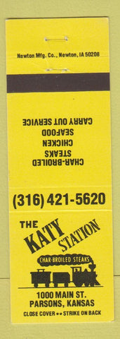Matchbook Cover - Katy Station Steaks Parsons KS