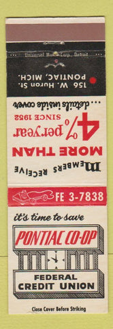 Matchbook Cover - Pontiac COOP Credit Union Pontiac MI