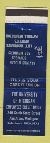 Matchbook Cover - University of Michigan Employees Credit Union Ann Arbor MI
