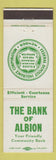 Matchbook Cover - The Bank of Albion MI