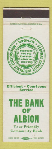 Matchbook Cover - The Bank of Albion MI