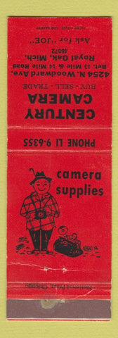 Matchbook Cover - Century Camera Store Royal Oak MI WEAR