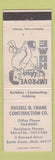 Matchbook Cover - Russell Crane Construction Battle Creek MI