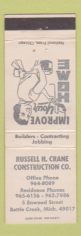 Matchbook Cover - Russell Crane Construction Battle Creek MI