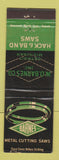 Matchbook Cover - Barnes Metal Cutting Saws Detroit MI