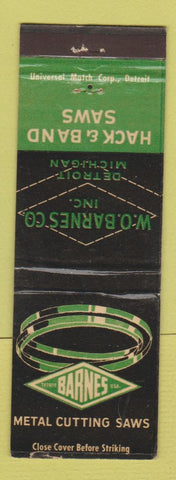 Matchbook Cover - Barnes Metal Cutting Saws Detroit MI