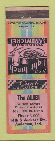 Matchbook Cover - The Alibi Fountain Service Anderson IN WEAR