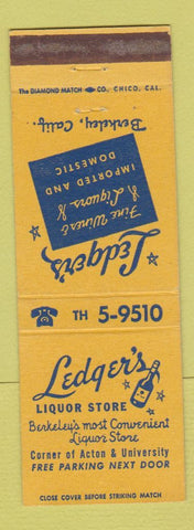 Matchbook Cover - Ledger's Liquor Store Berkeley CA