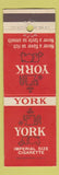Matchbook Cover - York Imperial Size Cigarette