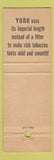 Matchbook Cover - York Imperial Size Cigarette