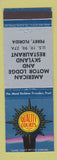 Matchbook Cover - American Motor Lodge Skyland Restaurant Perry FL