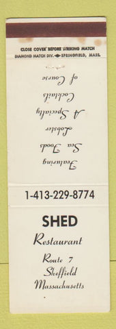 Matchbook Cover - Shed Restaurant Sheffield MA