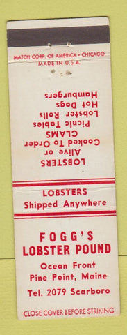 Matchbook Cover - Fogg's Lobster Pound Pine Point ME
