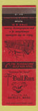 Matchbook Cover - The Bull Run Shirley MA restaurant