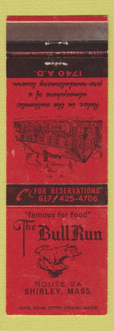 Matchbook Cover - The Bull Run Shirley MA restaurant
