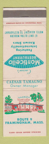 Matchbook Cover - Caesar's Monticello Restaurant Framingham MA