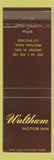 Matchbook Cover - Waltham Motor Inn MA