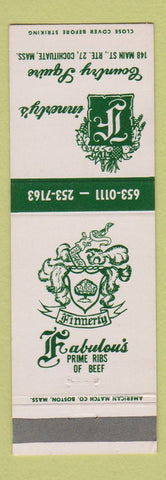 Matchbook Cover - Finnerty's Country Squire Cochituate MA