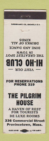 Matchbook Cover - Pilgrim House Provincetown MA Hi Ho Club