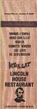 Matchbook Cover - Lincoln House Restaurant Ogden IL