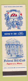 Matchbook Cover - Federal Hill Club Agawam MA
