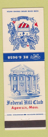 Matchbook Cover - Federal Hill Club Agawam MA