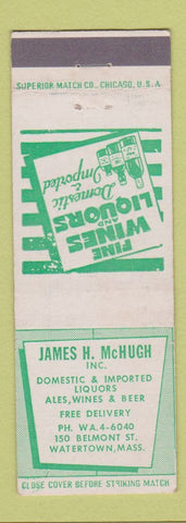 Matchbook Cover - James McHugh Liquor Watertown MA